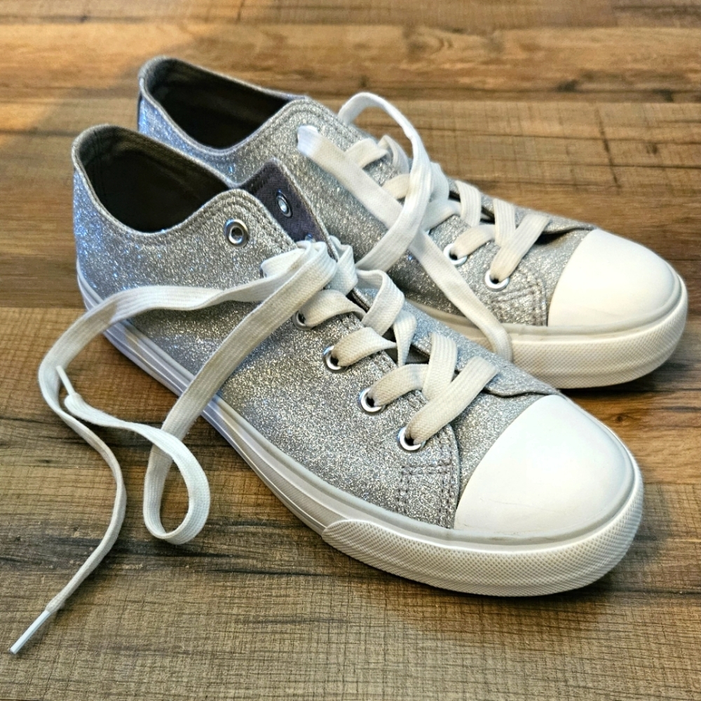Silver Glitter Wedding Converse